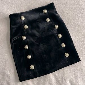 BALMAIN velour polyester blend miniskirt